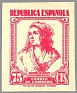 Spain - 1939 - Correo Campaña - 75 CTS - Rosa - España, Correo Campaña - Edifil NE 53 - Correo de Campaña Agustina de Aragon - 0